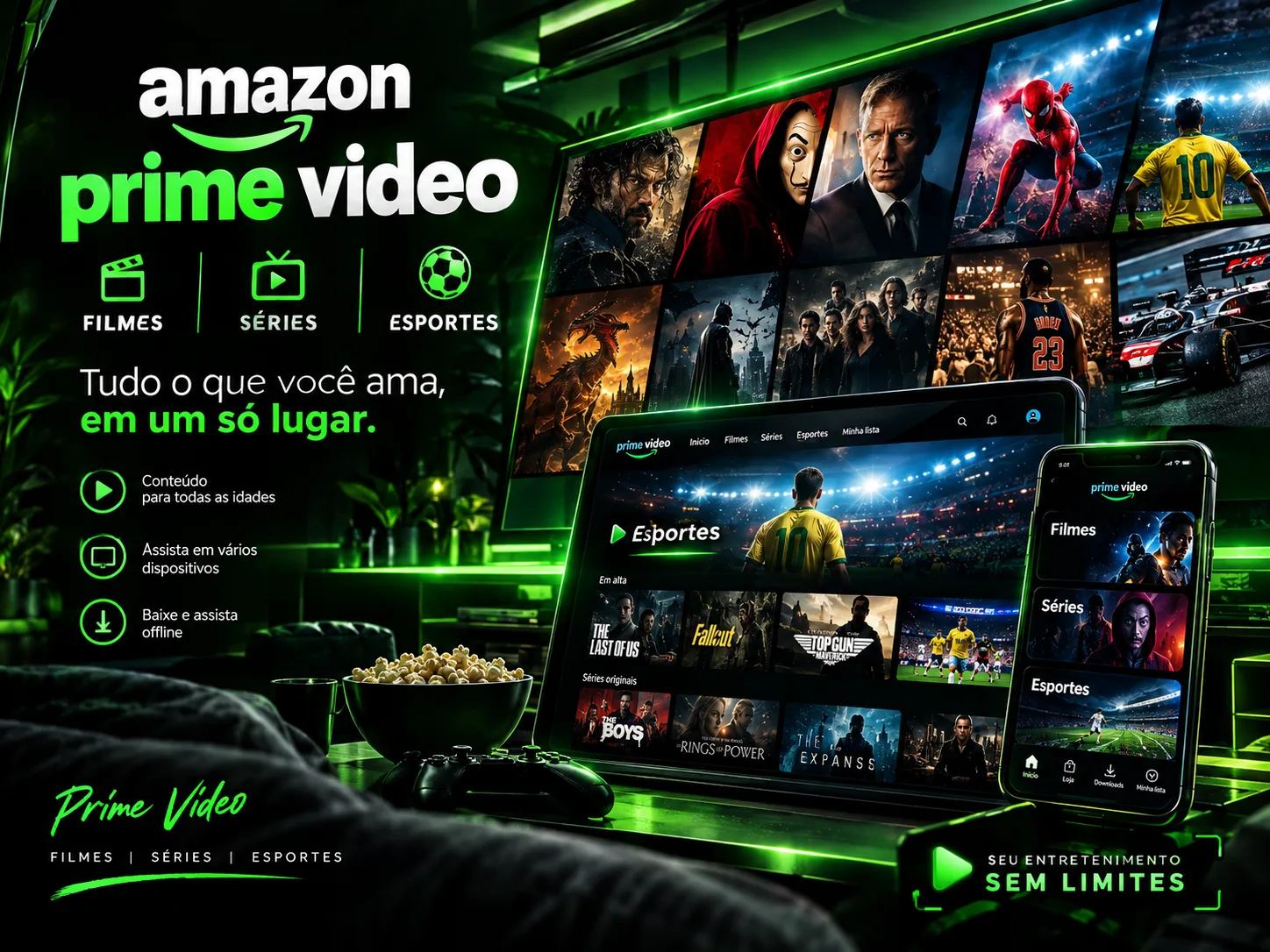 AMAZON PRIME - 06 MESES - FILMES/SÉRIES/ESPORTES (PRIVADO)
